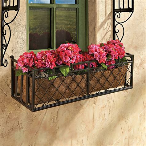 metal window box planters|wrought iron window boxes.